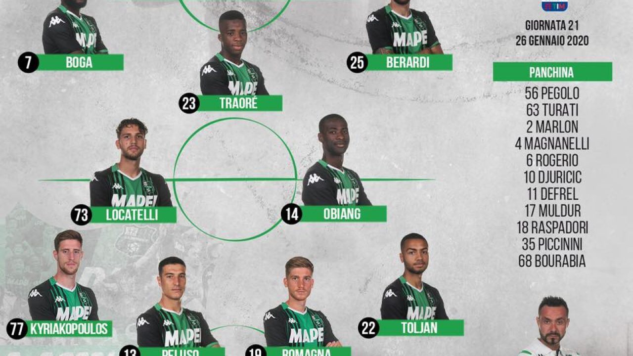 Le Formazioni Ufficiali Di Sampdoria Sassuolo Canale Sassuolo